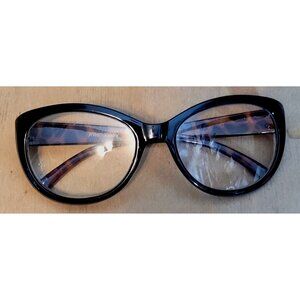 Betsey Johnson Glasses Frames Tortoise Shell Black Trim 5.5 Inches Across